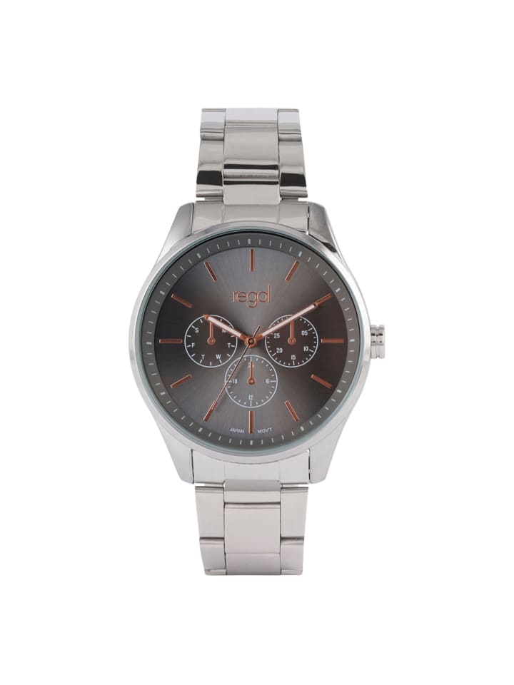 Stahl Quarzuhr Regal Silber