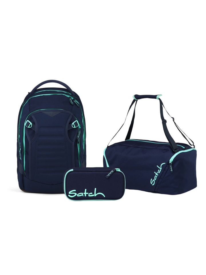 Schulrucksack-Set MATCH PLUS "Ocean Mint" 3-tlg. in Blau