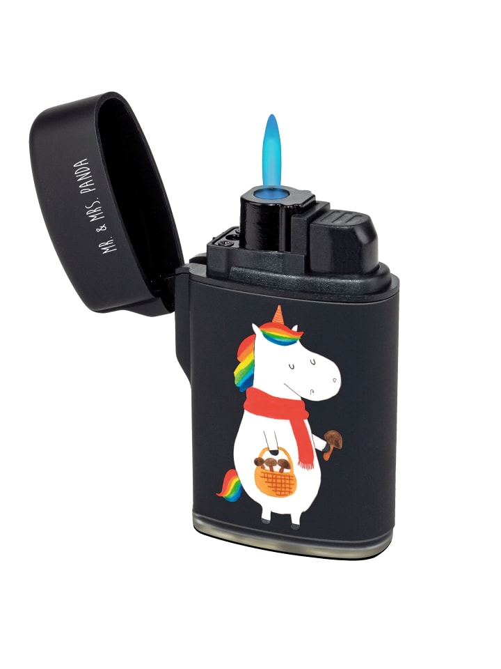 Feuerzeug Einhorn Pilz ohne Spruch in Schwarz