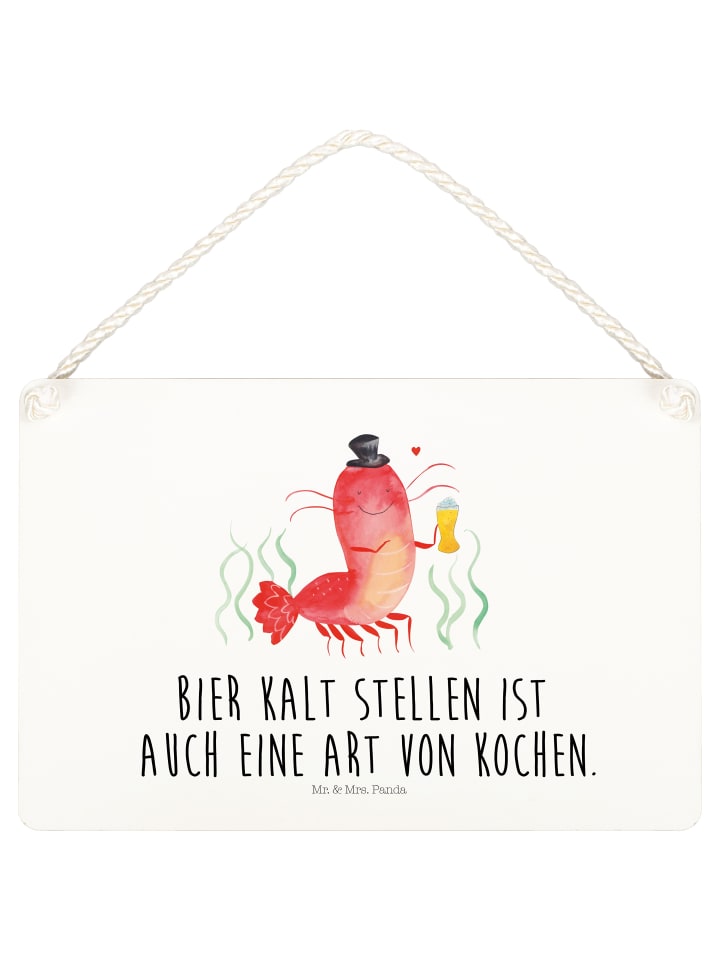 Schild Hummer Weizen mit Spruch in Weiß