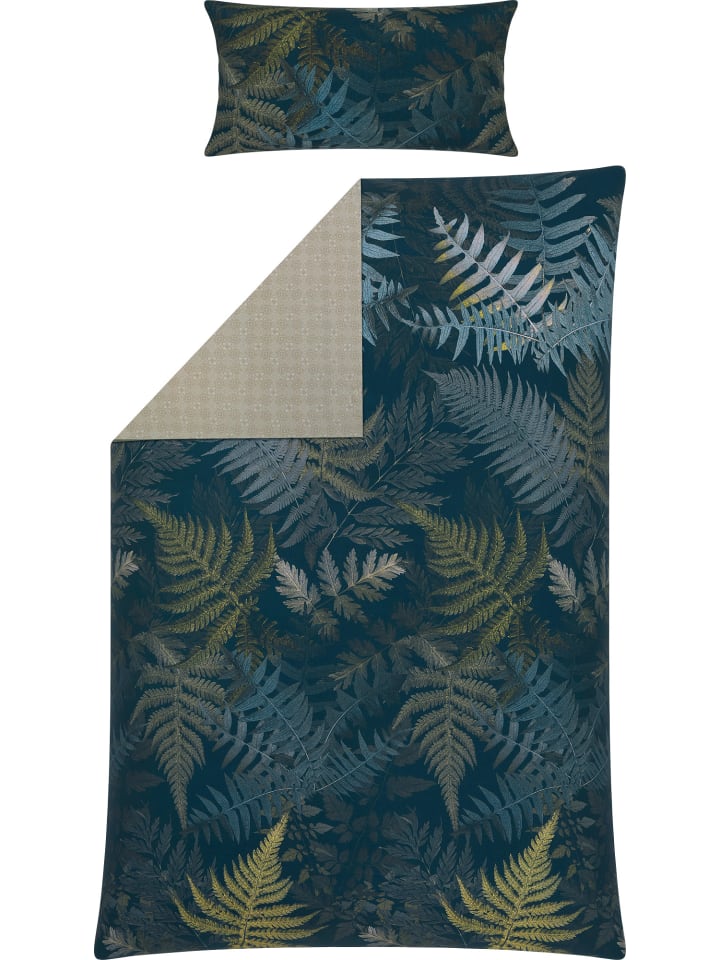 Mako-Satin Wendebettwäsche in petrol-beige