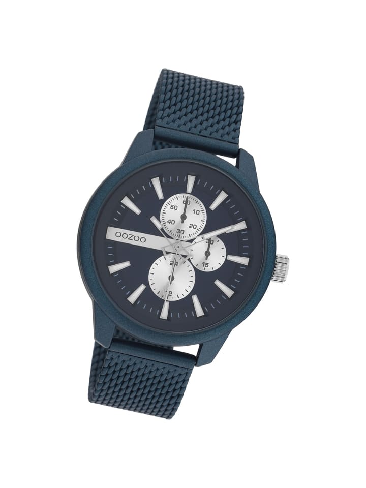 Analog-Armbanduhr Oozoo Timepieces blau groß (ca. 45mm)