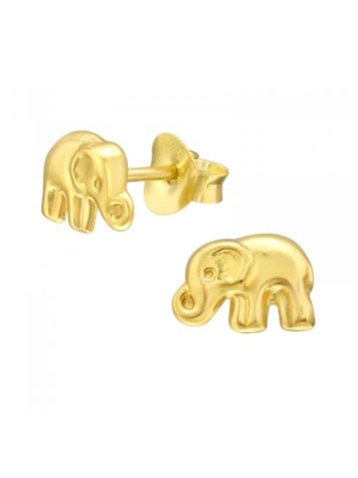 Kinderohrstecker ELEFANT in Gold aus 925 Sterling Silber, 2-tlg.