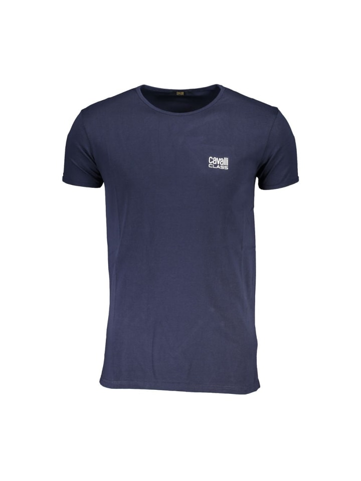 Blau Baumwolle Herren T-Shirt