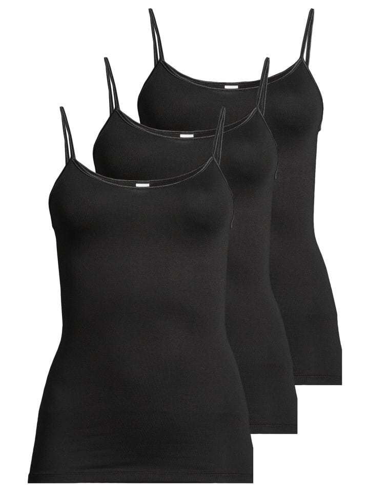 Spaghetti Top Modal in Schwarz
