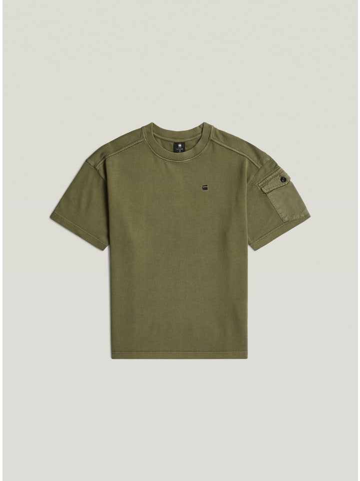 Boys Army Tee Pocket four leaf clover