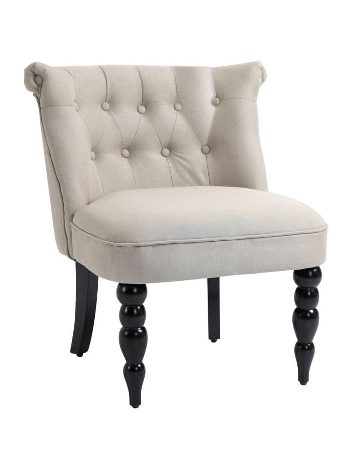 Relaxsessel in Beige & Schwarz 67L x 67B x 78H cm