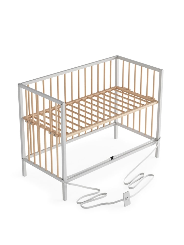 Beistellbett mit Rollen & Umbauseite - weiß/natur - Dreamy 4 in 1 Bett