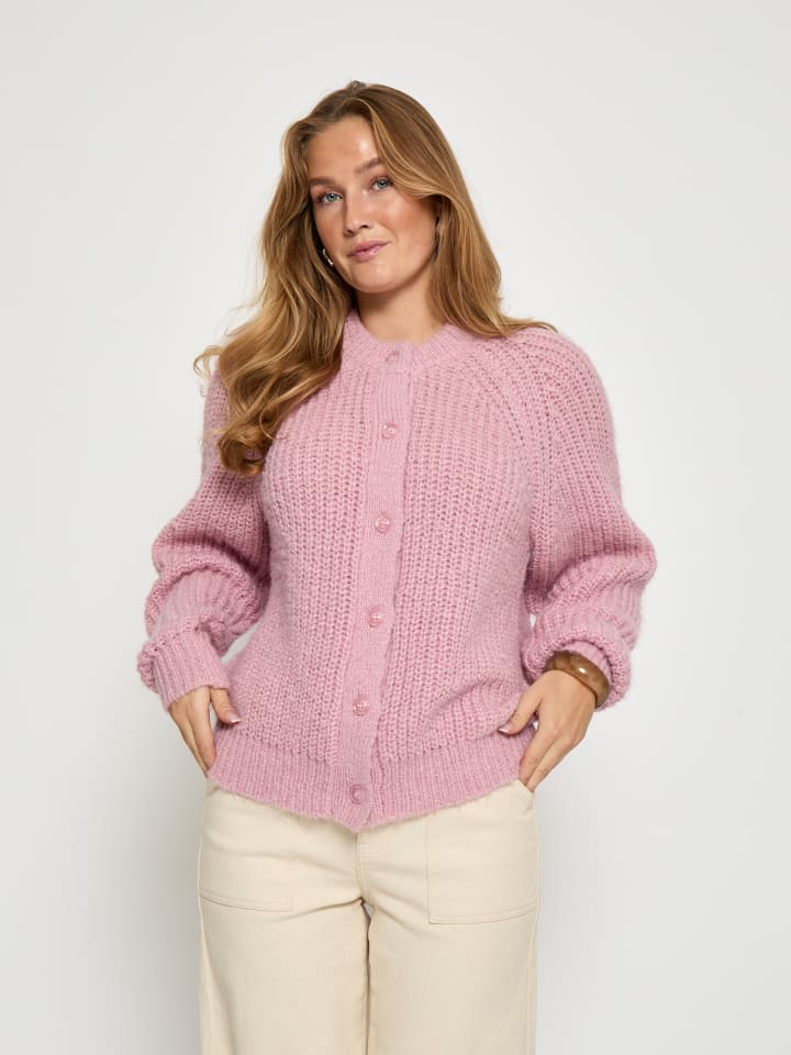 Strickjacke in MAUVE MIST ROSE