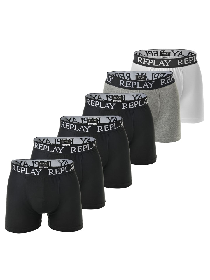 Boxershort 6er Pack in Schwarz/Schwarz/Grau/Weiß