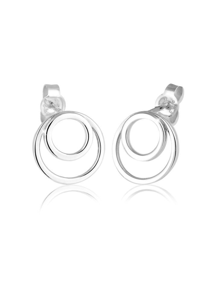Ohrringe 925 Sterling Silber Kreis in Silber