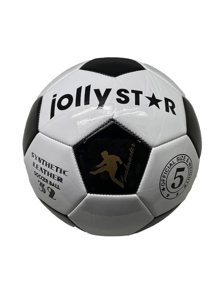 JollyStar Fußball Euro Ball Größe 5 Semi Pro 32 Panels 350g in Weiß