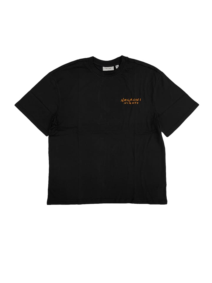 T-Shirt kurzarm locker geschnitten Rundhals in Schwarz