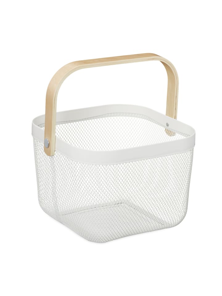 Aufbewahrungskorb in Weiß - (B)26 x (H)17,5 x (T)24,5 cm