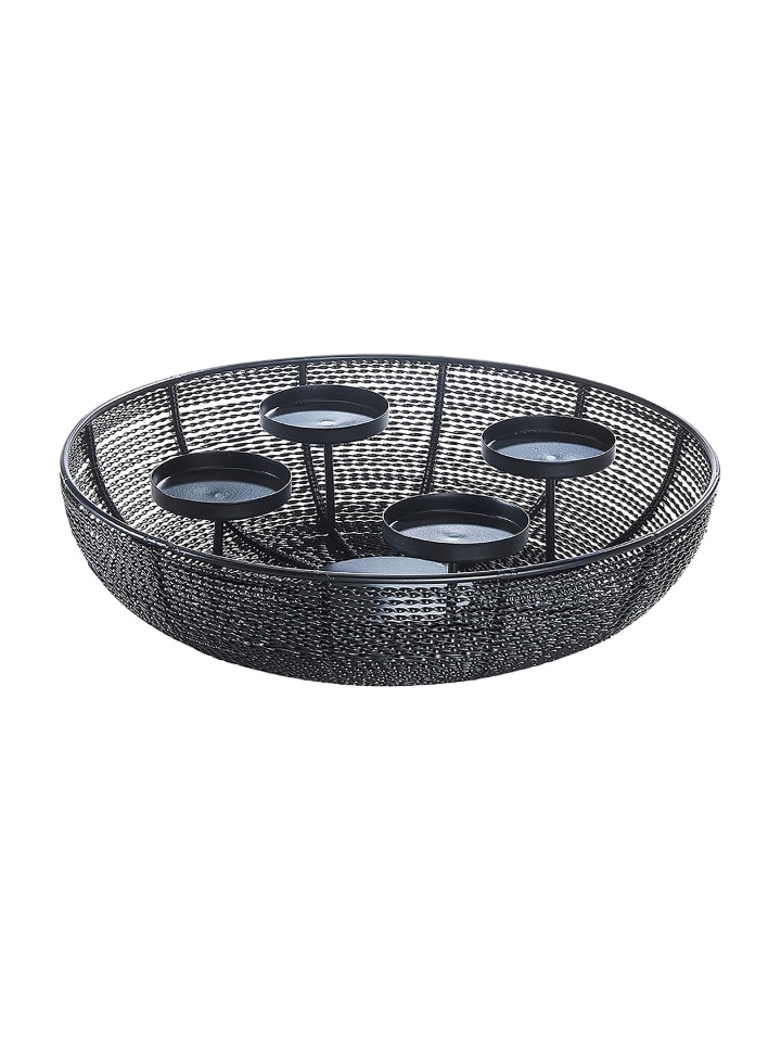 Kerzenhalter WIREBOWL4 in Schwarz