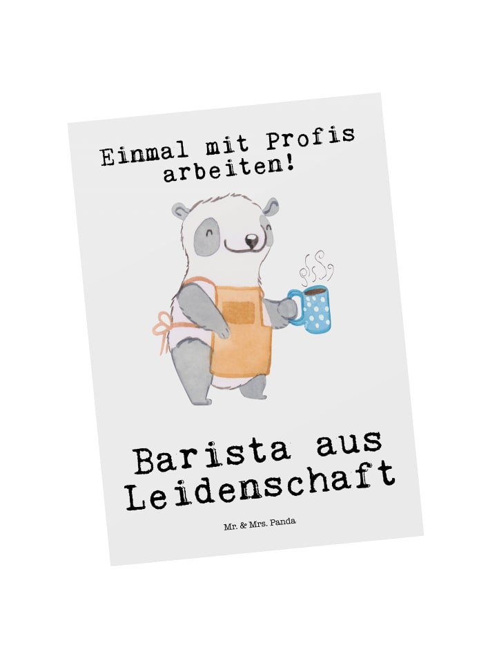 Grußkarte Barista Leidenschaft mit Spruch in Weiß