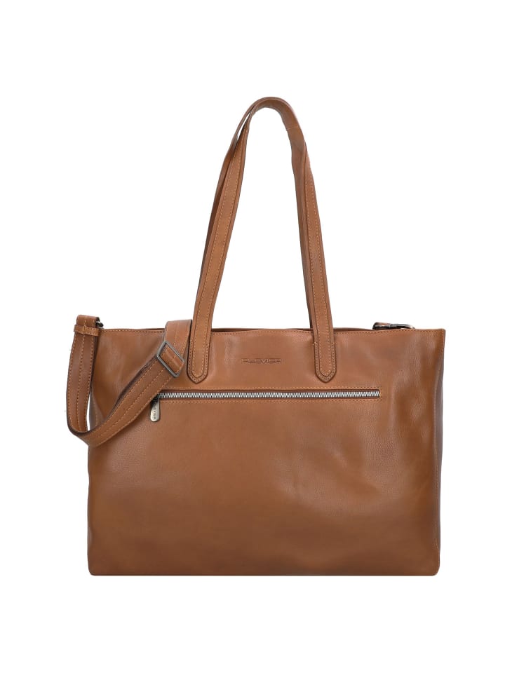 Power Shopper Tasche Leder 43.5 cm Laptopfach cognac