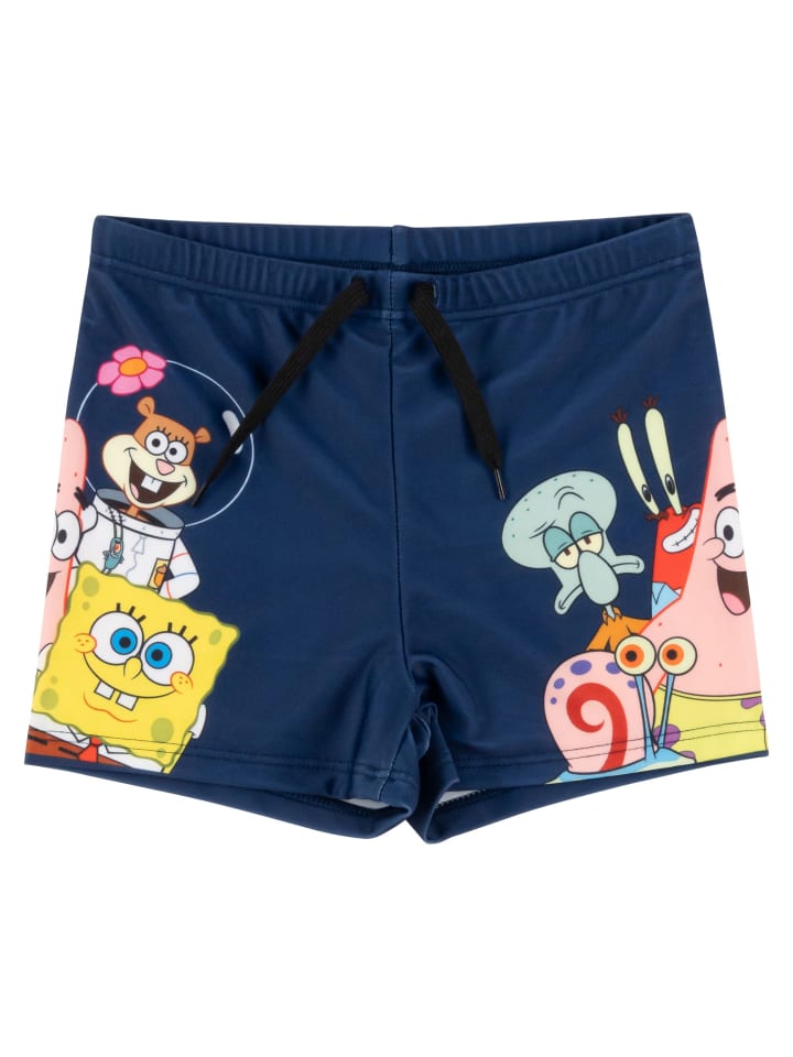 Spongebob Schwammkopf Badehose Schwimmhose Badekleidung Hose in blau