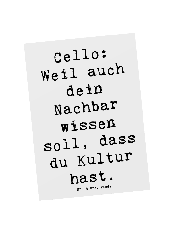 Postkarte Spruch Zeichenllo Kultur mit Spruch in Weiß