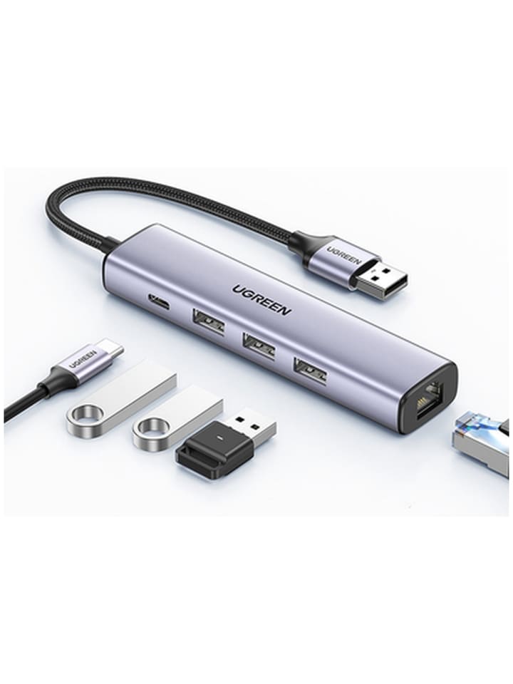 Ugreen Multifunktionsadapter HUB USB 3.0 3 x USB Ethernet