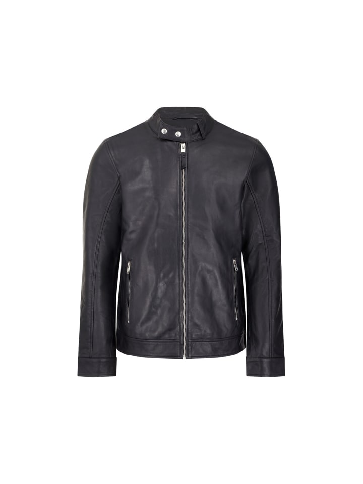 Lederjacke Classic Racer in schwarz
