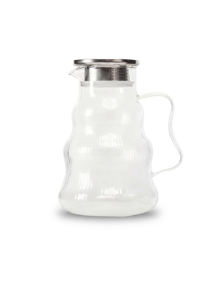 Glaskaraffe in Transparent/ Silber - 1688 ml