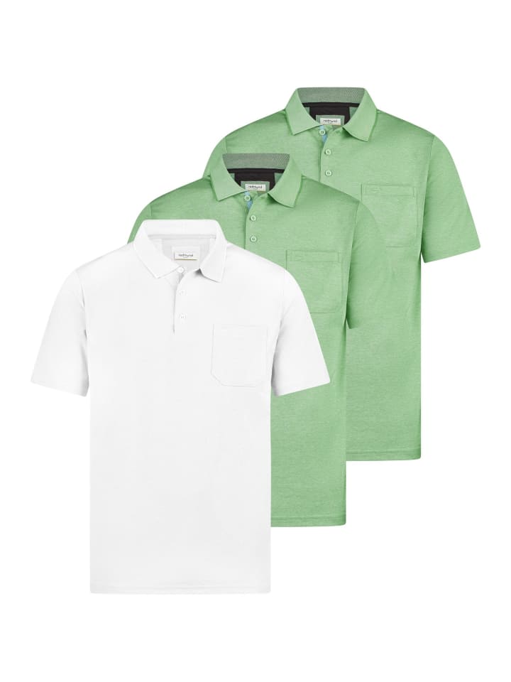 Poloshirt Basic in Hellgrün / weiß