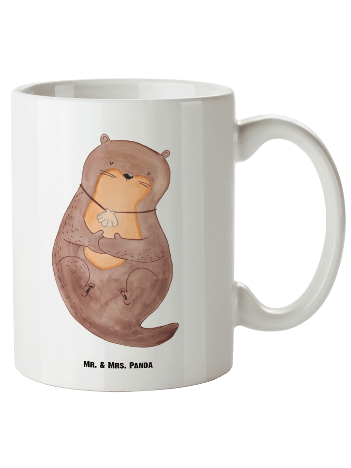 Tasse Otter Muschel ohne Spruch in Weiß