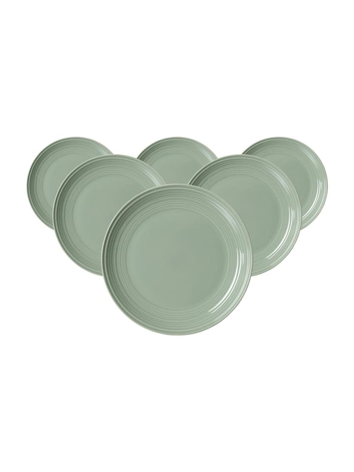 6er Set Dessertteller Levi in Grün ø 21 cm