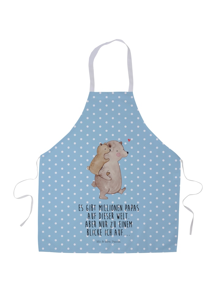 Schürze Papa Bär mit Spruch in Blau Pastell