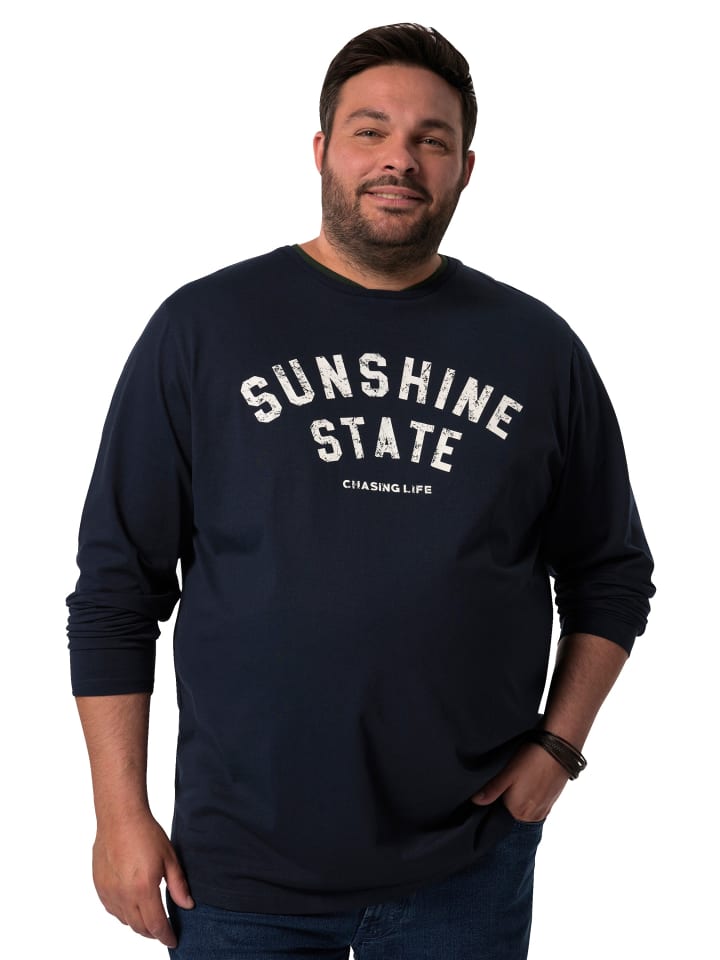 Kurzarm T-Shirt in navy blau