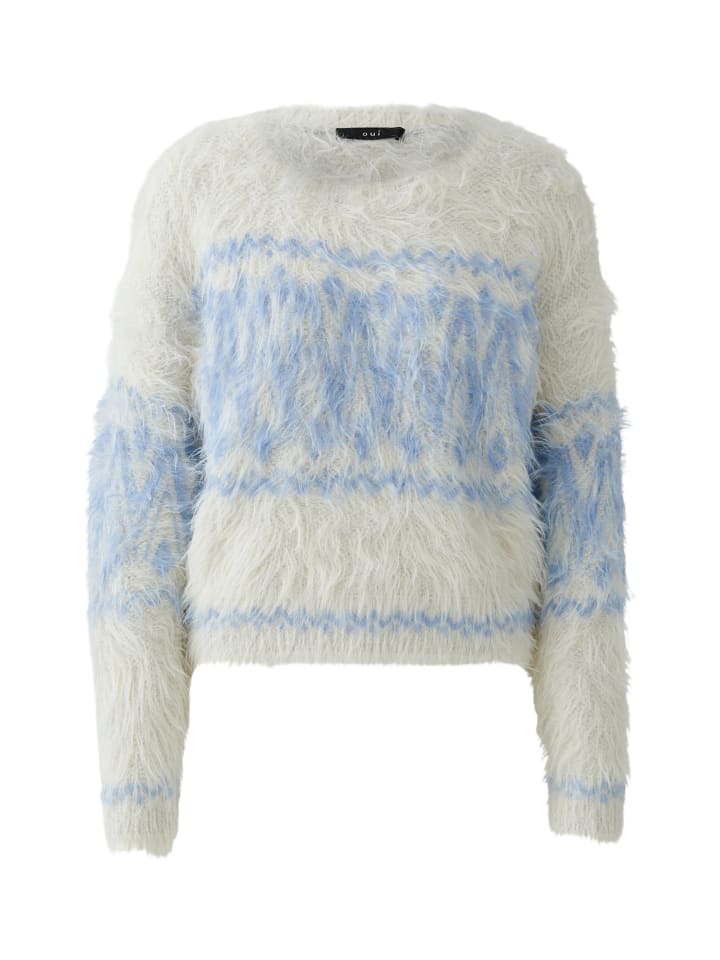 Pullover in white blue