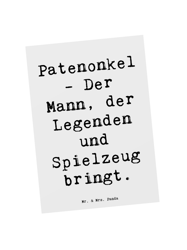 Postkarte Patenonkel Geschenk mit Spruch in Weiß