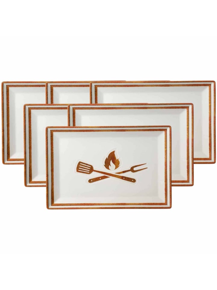 6er Set Platten Rusty in Braun 34 x 23 cm