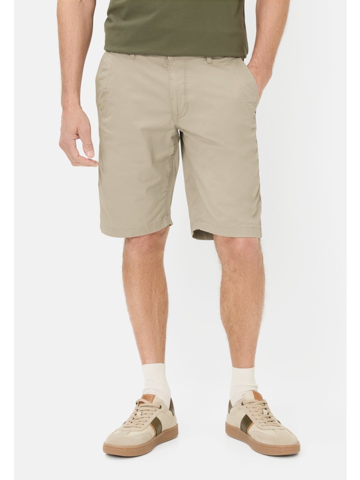 Bermuda Shorts mit Reißverschluss in Beige