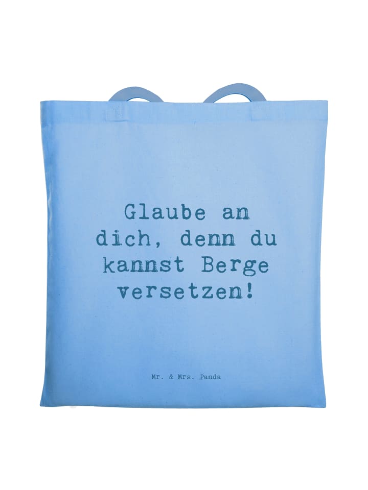 Shopping Tasche Spruch Selbstvertrauen stärken ... in Sky Blue
