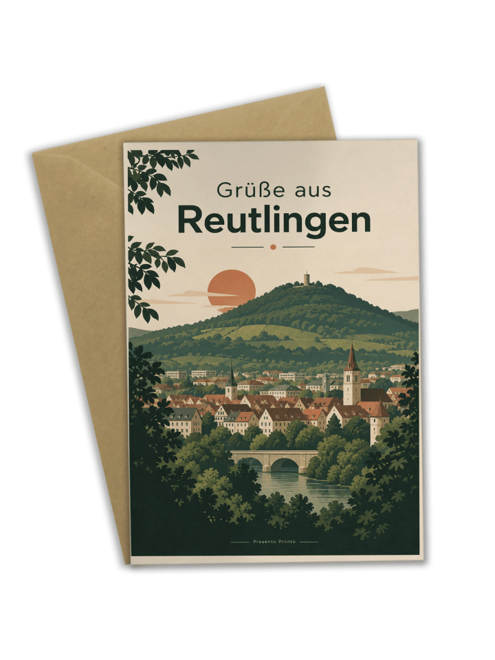 Grußkarte Achalm modern Design mit Spruch in Weiß