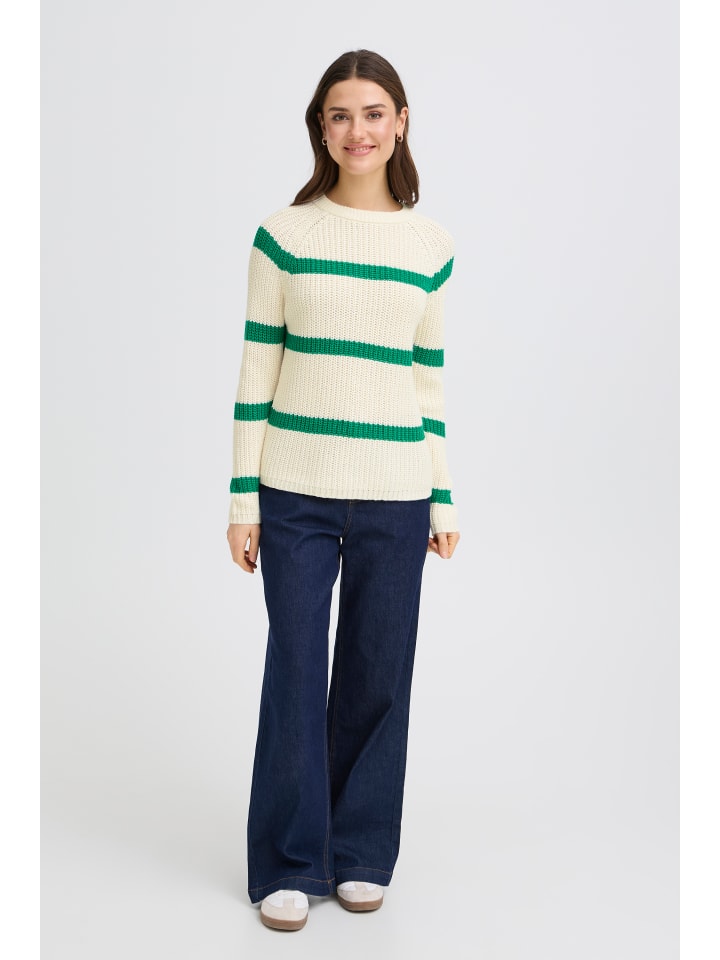 Strickpullover FRKAMIA Regular fit in Whisper White w. Bosphorus