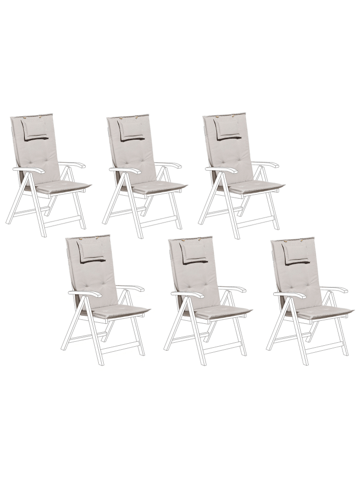 6er-Set Auflagen JAVA/AMANTEA in Grau/Beige