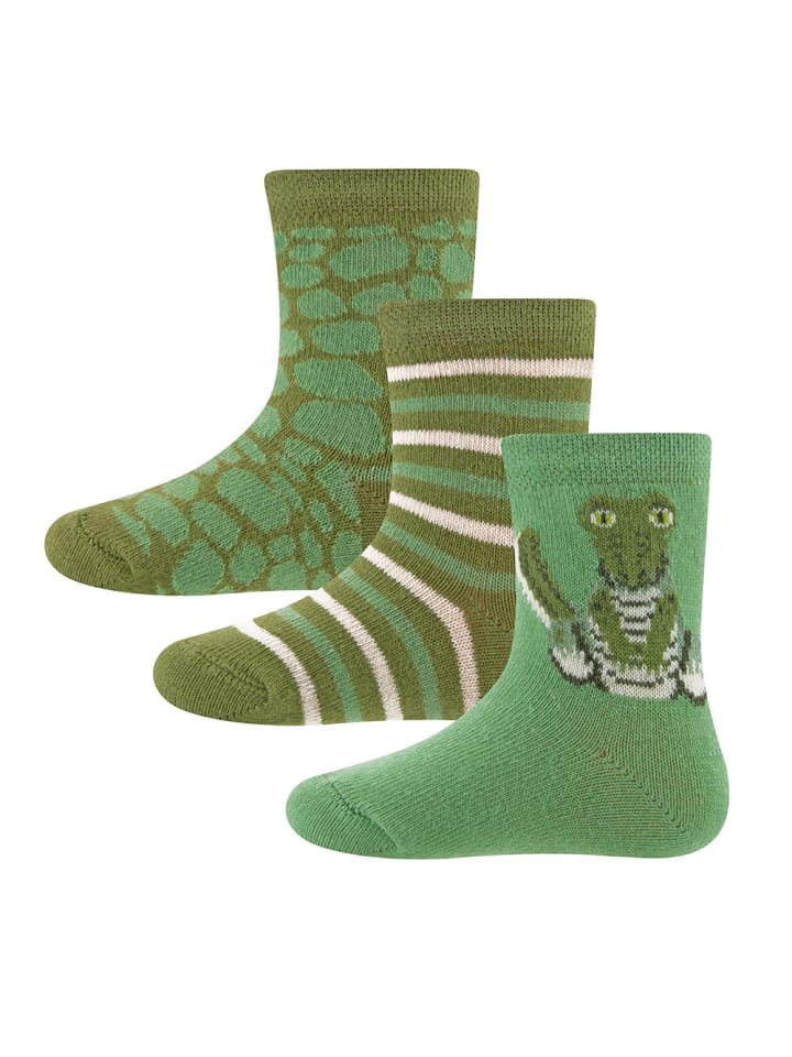3er-Set Socken 3er Pack Krokodil in peppermint-lichen