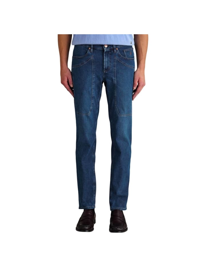 Blau Recycelte Baumwolle Skinny Jeans