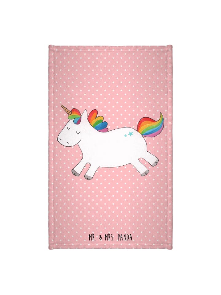 Frotteehandtuch Einhorn Happy ohne Spruch in Rot Pastell