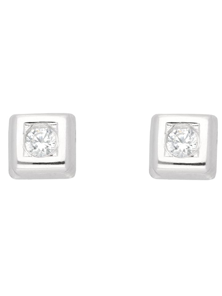 Damen 333 Weißgold Ohrringe / Ohrstecker mit Zirkonia in silber