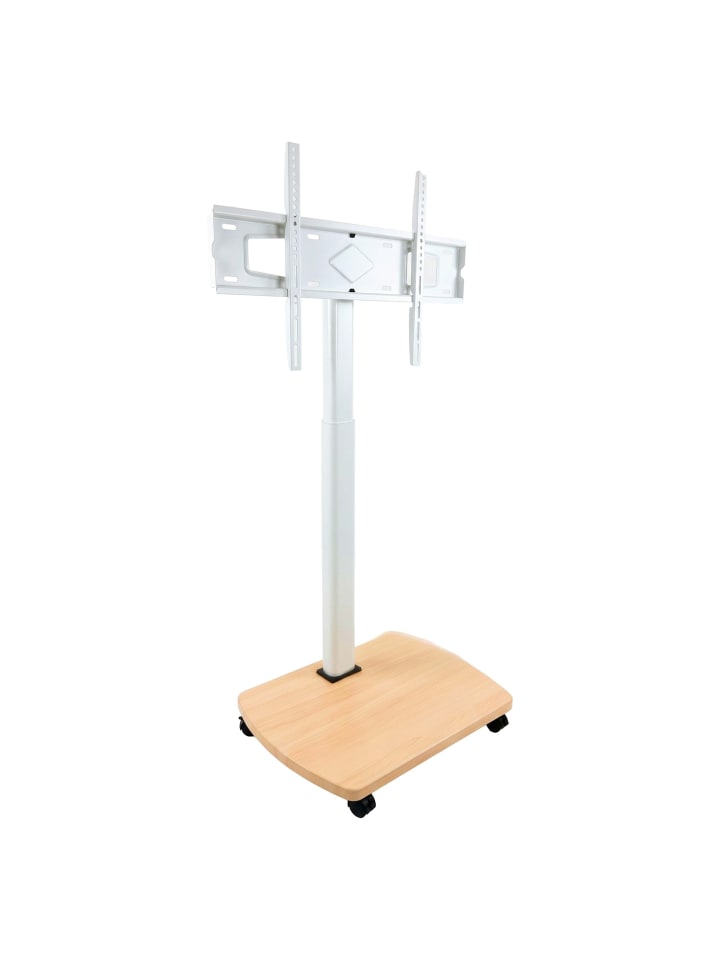 TV Bodenständer "43-75 Zoll" in Natur/Weiß - (B)60 x (H)134,5 x (T)38 cm