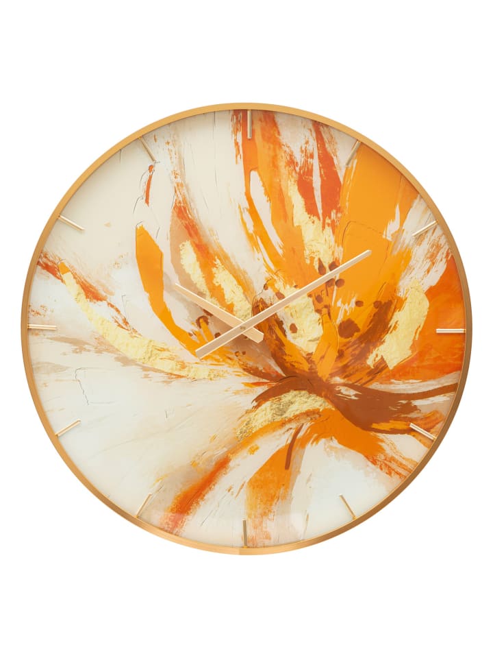 Runde Wanduhr aus mehrfarbigen Holzfasern, Ø 60 x 5 cm