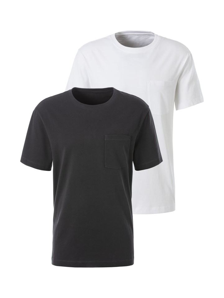 T-Shirt in anthrazit/weiß