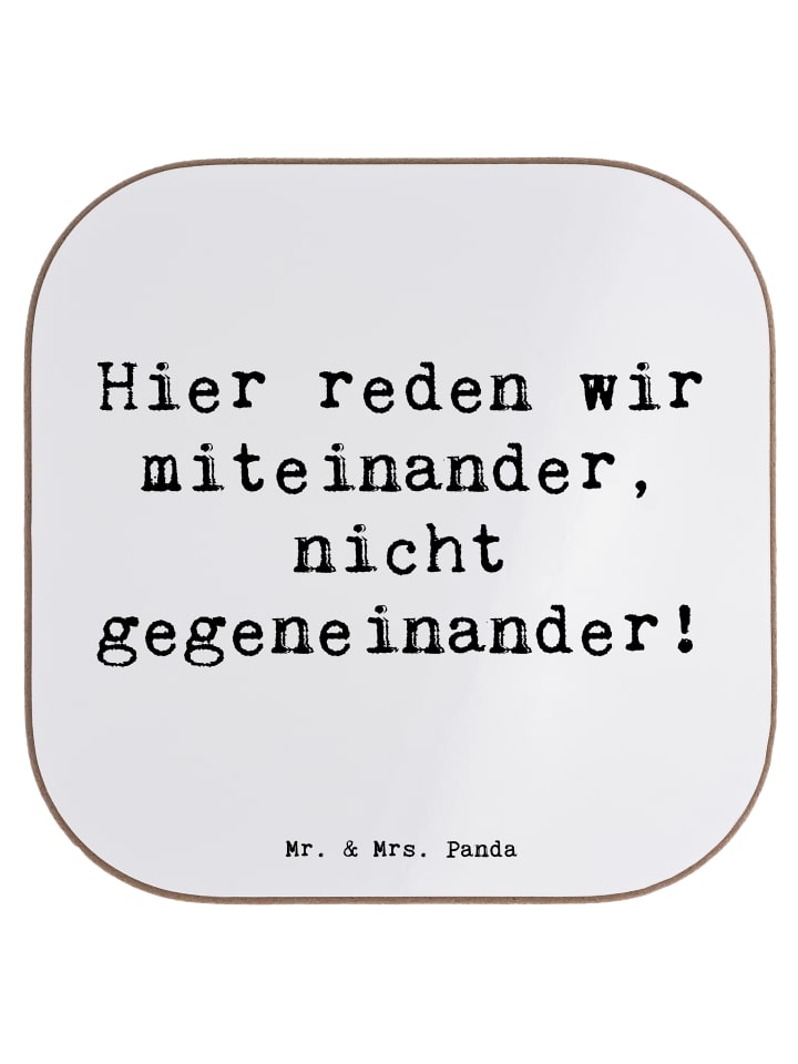 Untersetzer Spruch Konflikte friedlich lösen mi... in Weiß