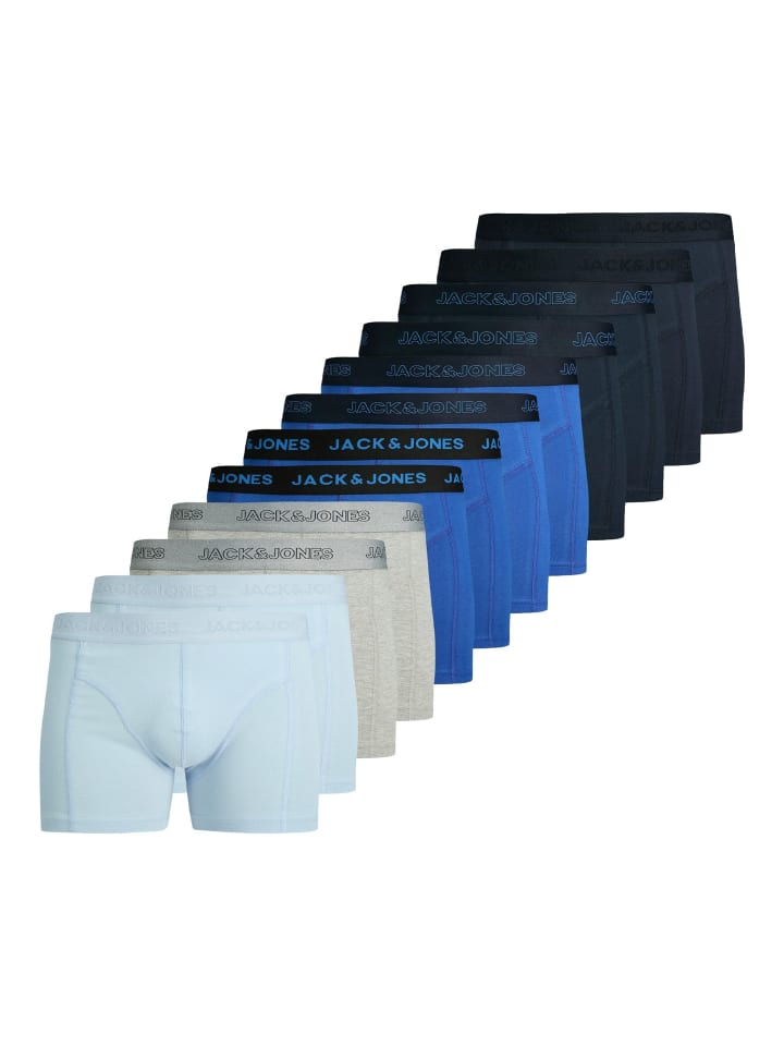 Boxershort 12er Pack in Schwarz/Blau/Grau