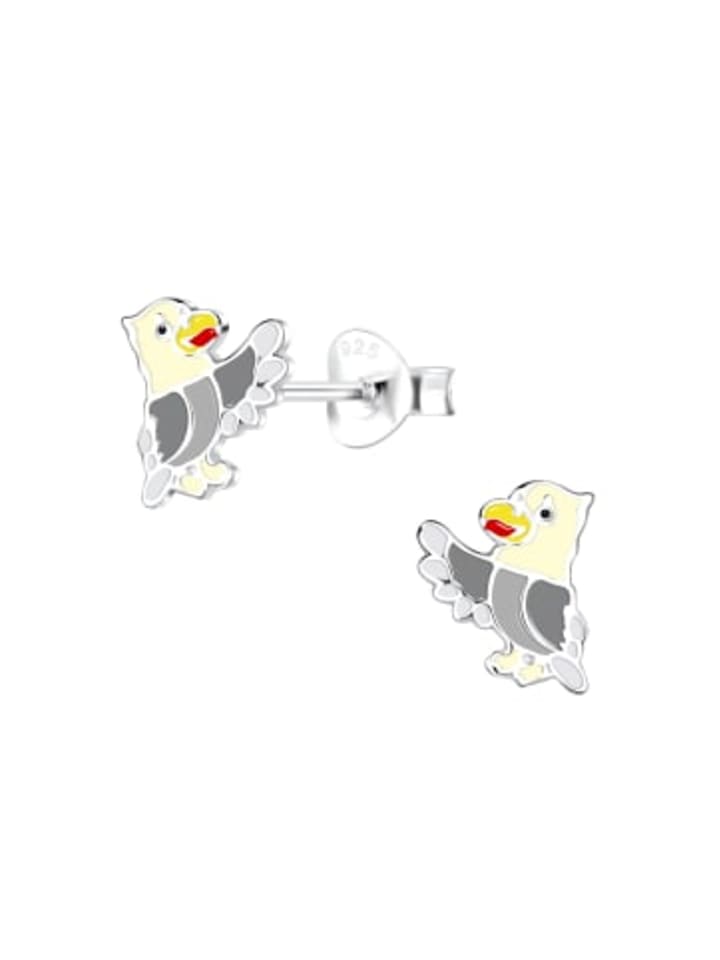 Ohrstecker ADLER grau in 925 Sterling Silber, 2-tlg.
