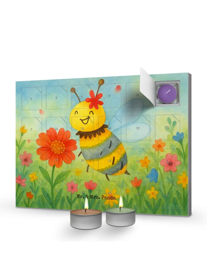 Adventskalender Biene Blume Design ohne Spruch in Weiß